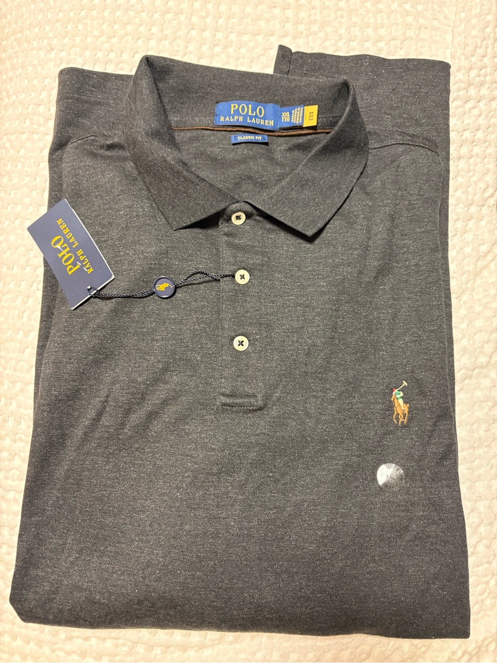 Polo by Ralph Lauren Dark Charcoal long -Sleeve Polo